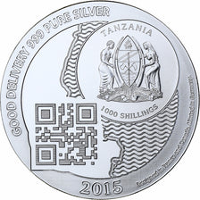 Zanzibar, 1000 Shillings, 1 Vera Silver Oz, 2015, Proof, Silver, MS(65-70)