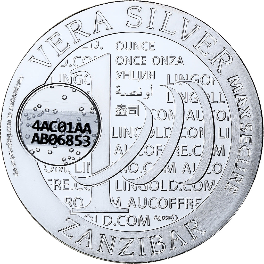 Zanzibar, 1000 Shillings, 1 Vera Silver Oz, 2015, Proof, Silver, MS(65-70)