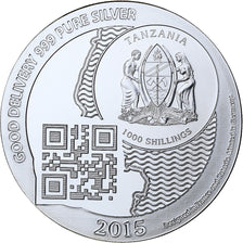 Zanzibar, 1000 Shillings, 1 Vera Silver Oz, 2015, Proof, Silver, MS(65-70)