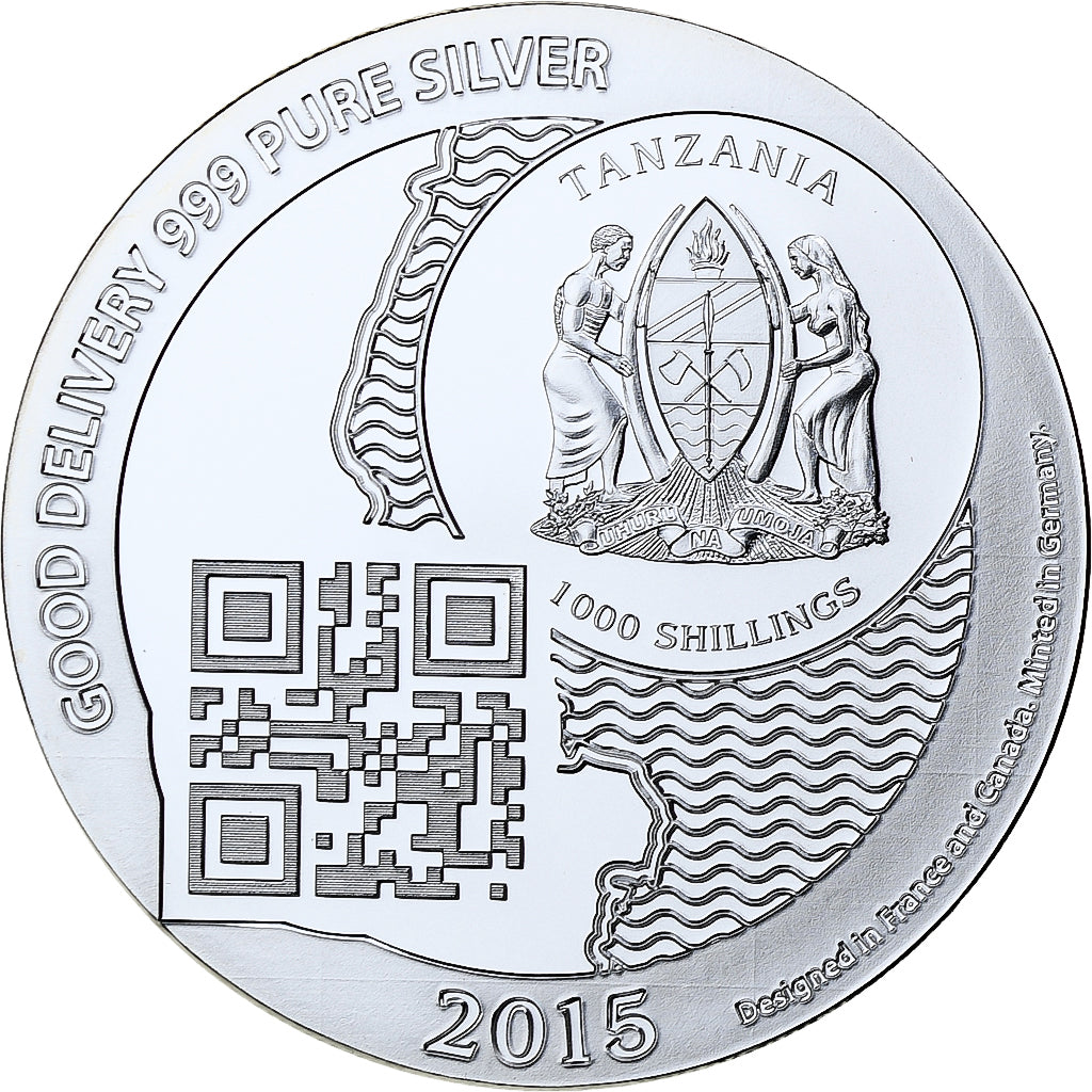 Zanzibar, 1000 Shillings, 1 Vera Silver Oz, 2015, Proof, Silver, MS(65-70)