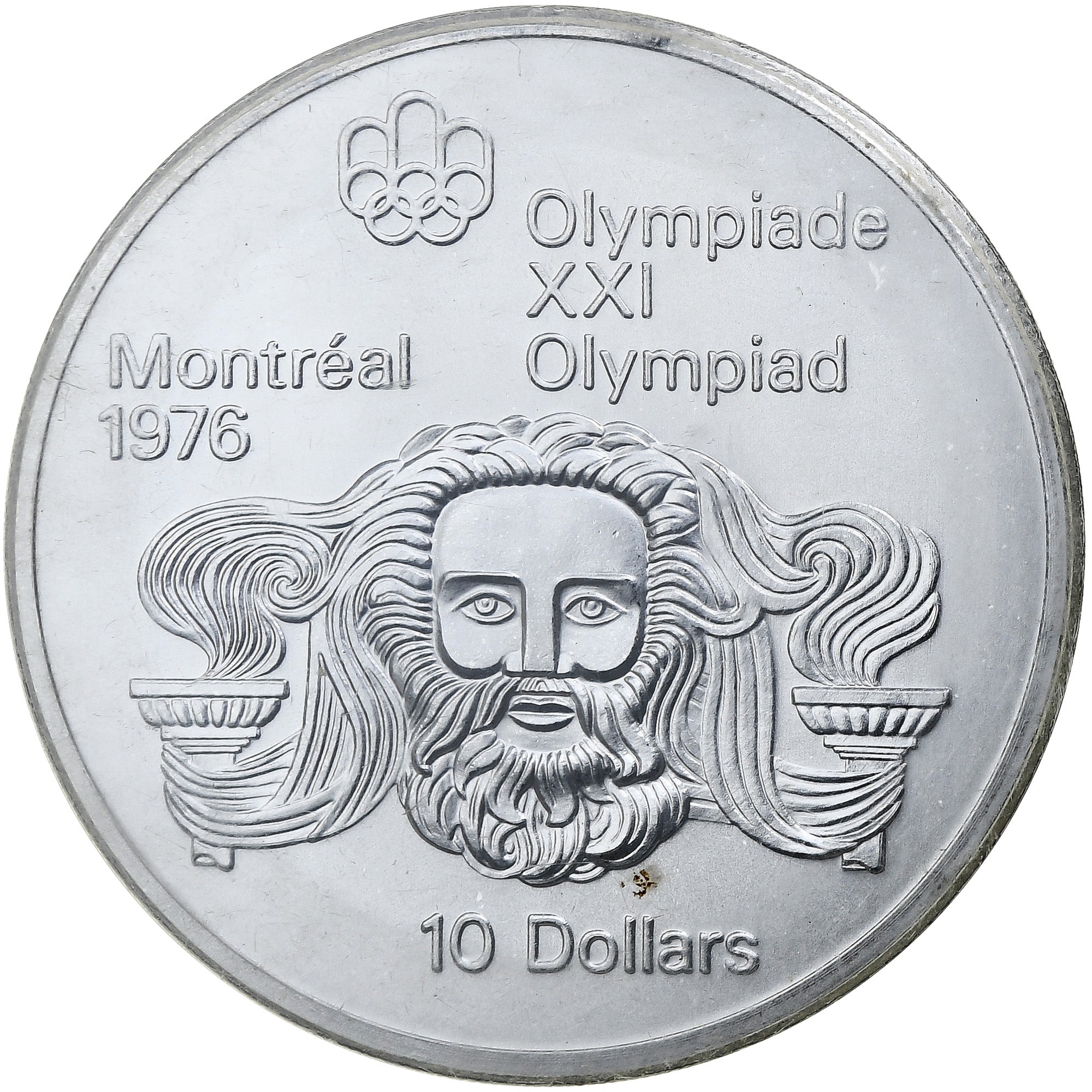 Canada, Elizabeth II, 10 Dollars, 1976 Olympics - Head of Zeus, 1974, Ottawa