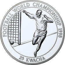 Malawi, 20 Kwacha, World Cup France 1998, 1998, Proof, Silver, MS(65-70)