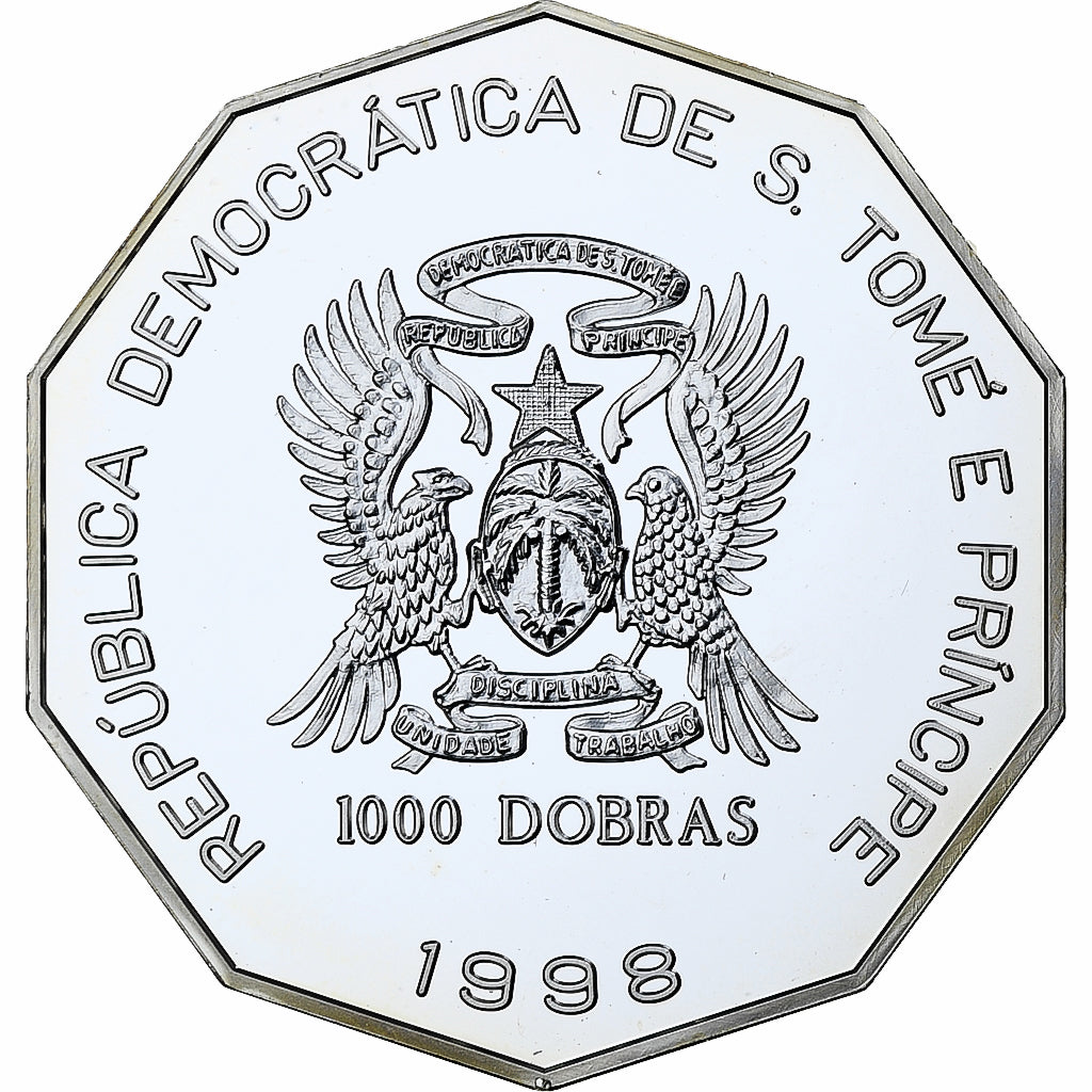 São Tomé and Príncipe, 1000 Dobras, World Cup France 1998, 1998, Proof