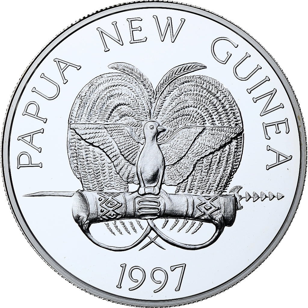 Papua-Nova Guiné, 5 Kina, World Cup France 1998, 1997, Proof, Prata, MS(65-70)