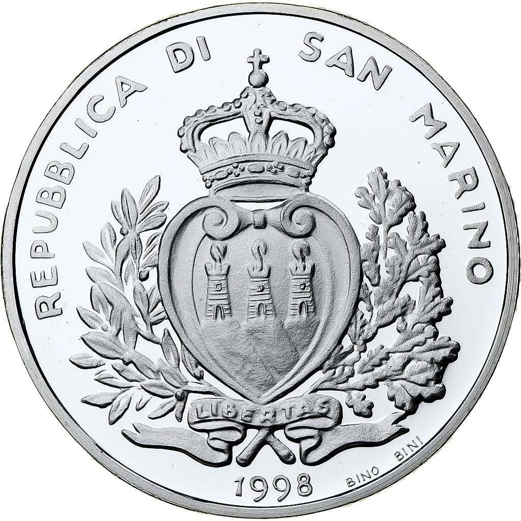 San Marino, 10000 Lire, World Cup France 1998, 1998, Rome, Silver, MS(65-70)