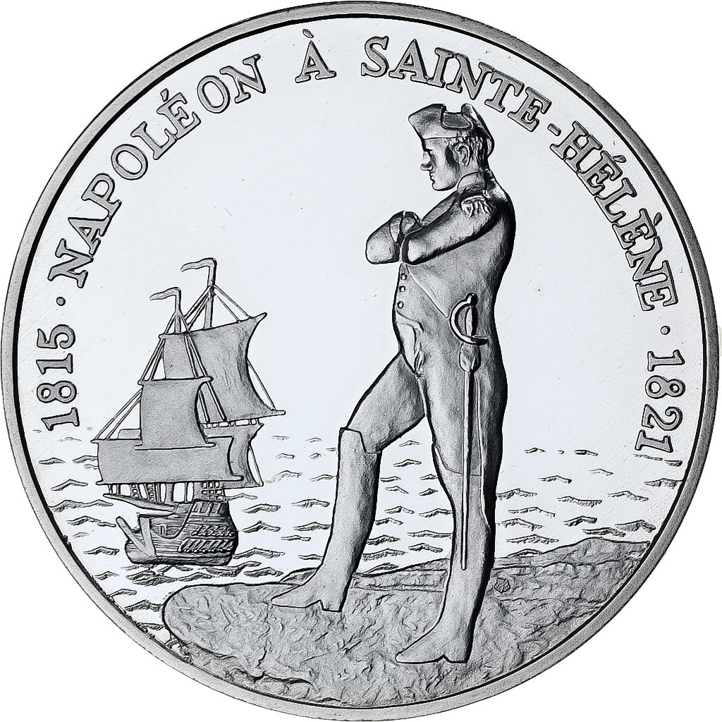 France, Médaille, Napoléon Ier à Sainte-Hélène, 1989, Argent, BE, FDC