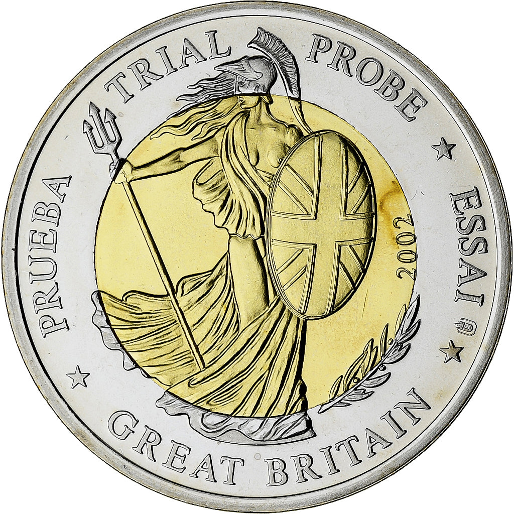 Great Britain, 2 Euro, Fantasy euro patterns, Essai-Trial, 2002, Bi-Metallic