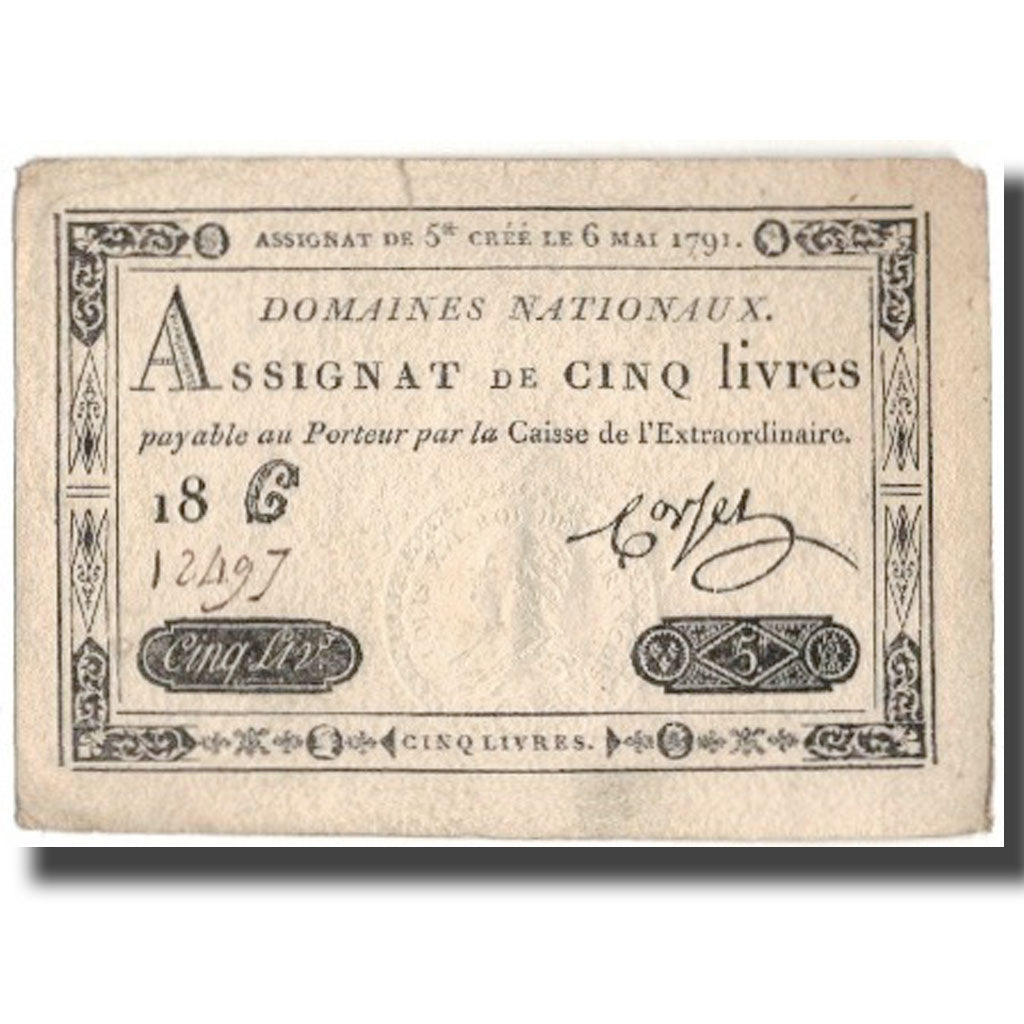 France, 5 Livres, 1791, 1791-05-06, TTB, KM:A42