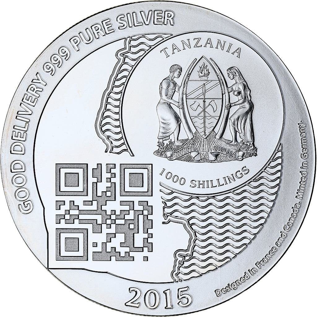 Zanzibar, 1000 Shillings, 1 Vera Silver Oz, 2015, Proof, Silver, MS(65-70)