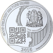 Zanzíbar, 1000 Shillings, 1 Vera Silver Oz, 2015, Prueba, Plata, FDC