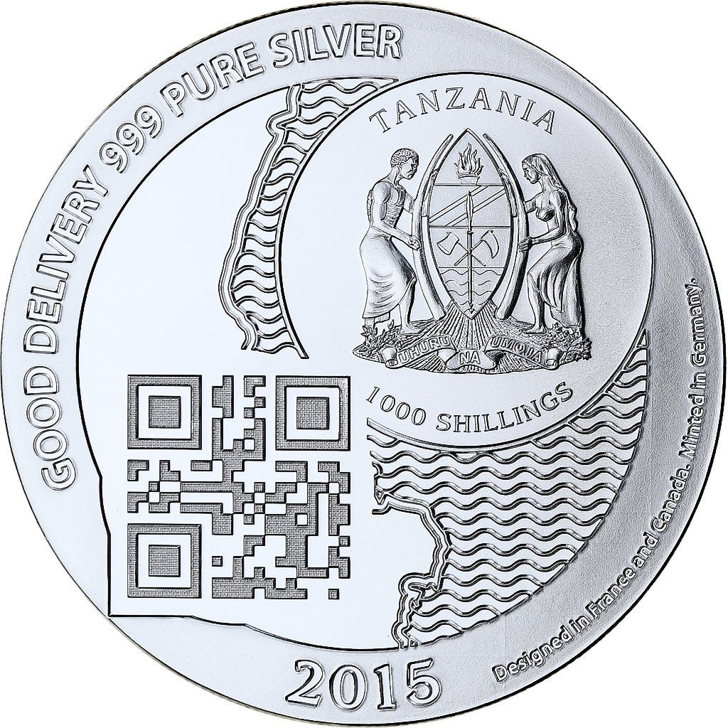 Zanzibar, 1000 Shillings, 1 Vera Silver Oz, 2015, Proof, Silver, MS(65-70)