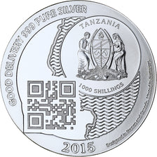 Zanzibar, 1000 Shillings, 1 Vera Silver Oz, 2015, FS, Argento, FDC