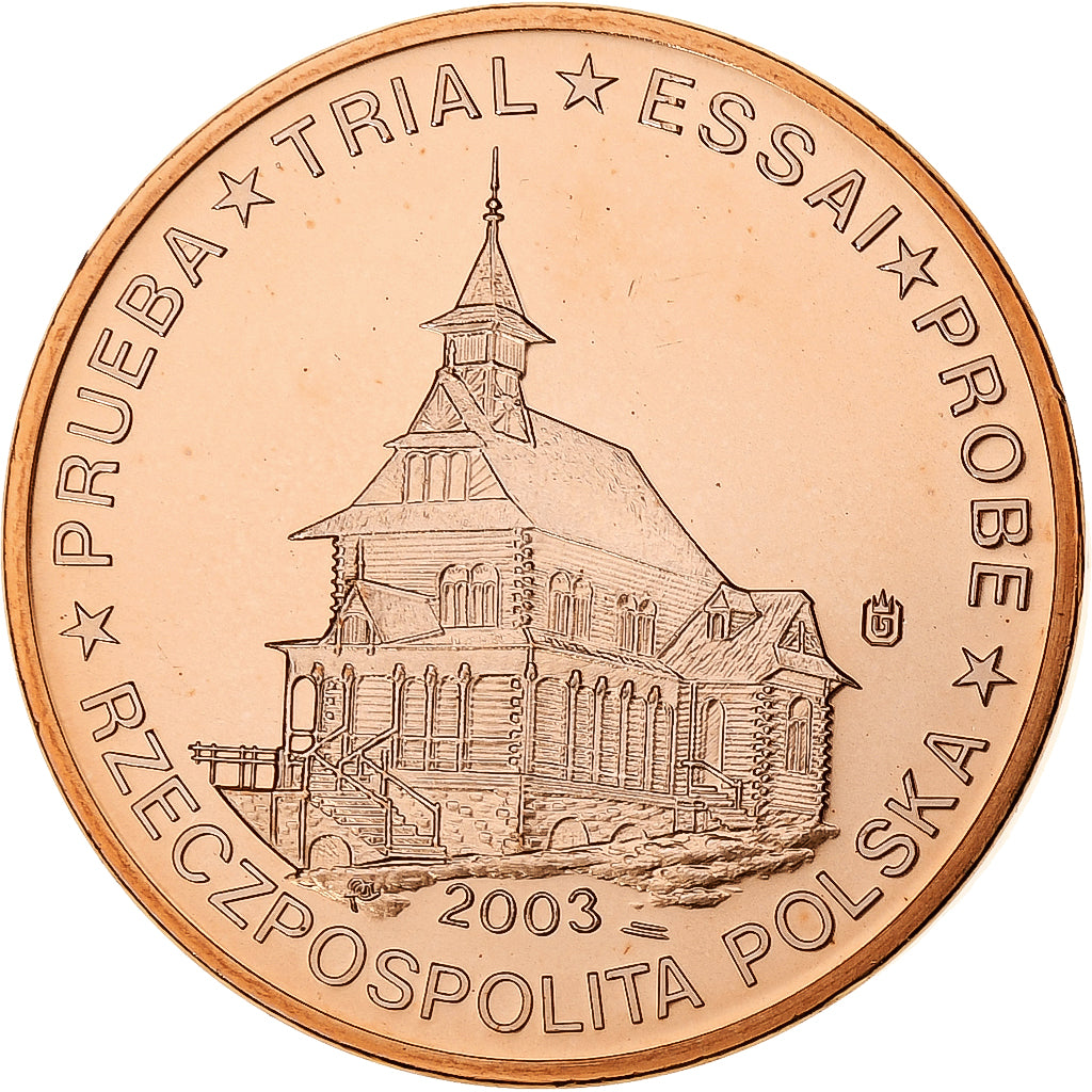 Polen, 5 Euro Cent, Fantasy euro patterns, Essai-Trial, 2003, Copper Plated