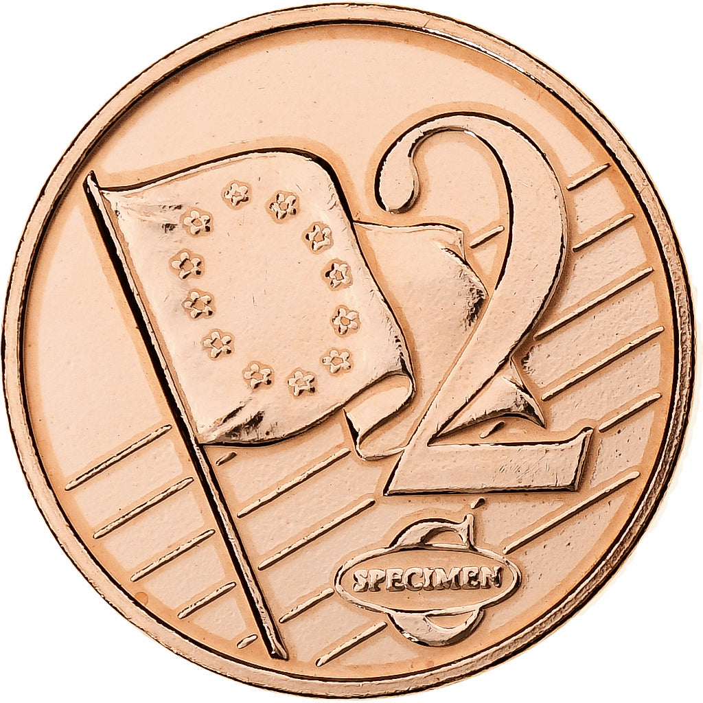Serbien, 2 Euro Cent, Fantasy euro patterns, Essai-Trial, 2004, Copper Plated