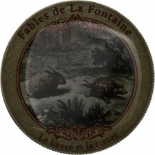 France, Jeton, Fables de La Fontaine, Le lièvre & la tortue, Nickel, TTB