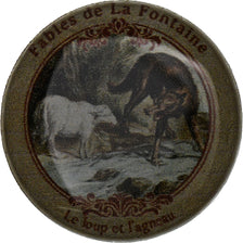France, Token, Fables de La Fontaine, Le loup & l'agneau, Nickel, EF(40-45)