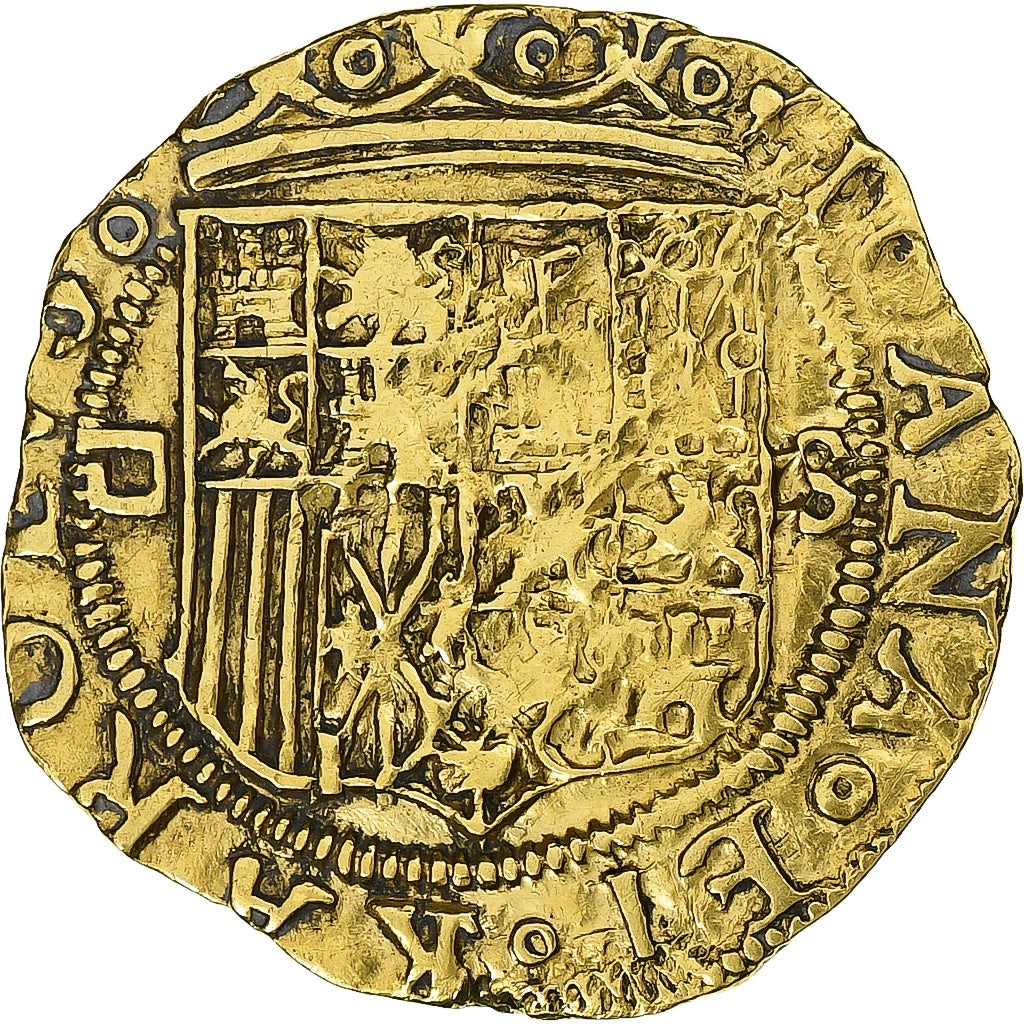Spain, Jeanne et Charles, Escudo, 1516-1556, Seville, Gold, EF(40-45)