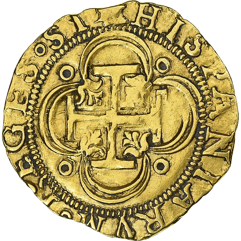 Spain, Jeanne et Charles, Escudo, 1516-1556, Seville, Gold, EF(40-45)