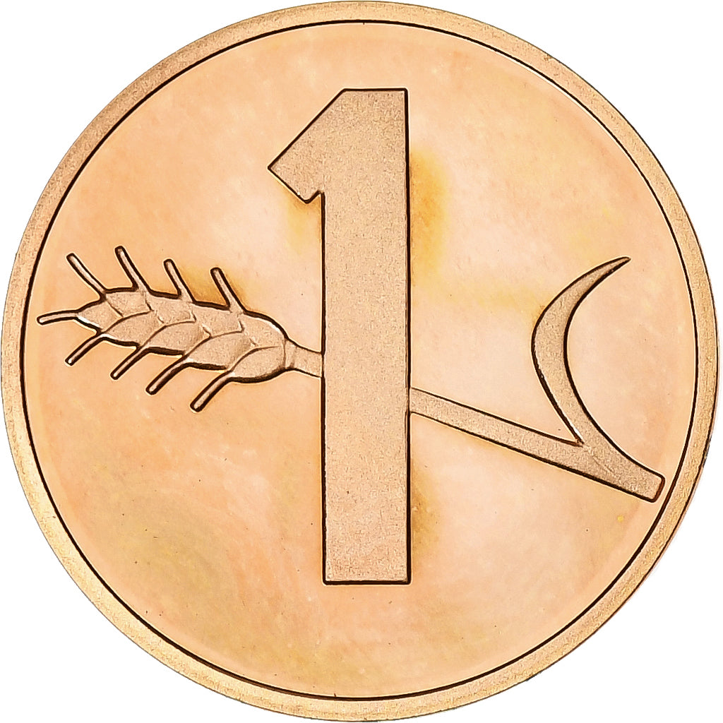 Switzerland, 1 Rappen, Croix Suisse, 1978, Bern, Proof, Bronze, MS(64), KM:46