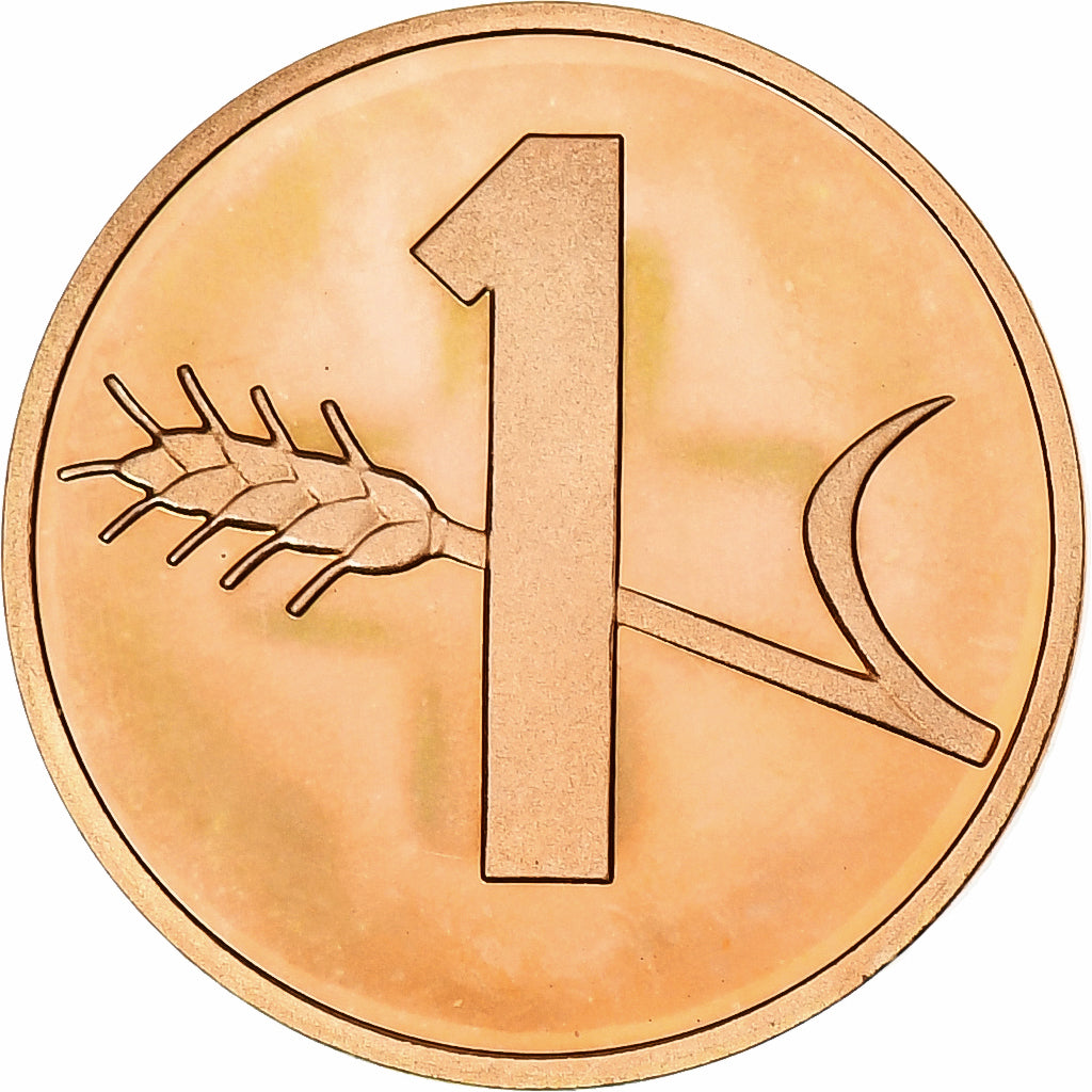 Switzerland, 1 Rappen, Croix Suisse, 1978, Bern, Proof, Bronze, MS(64), KM:46