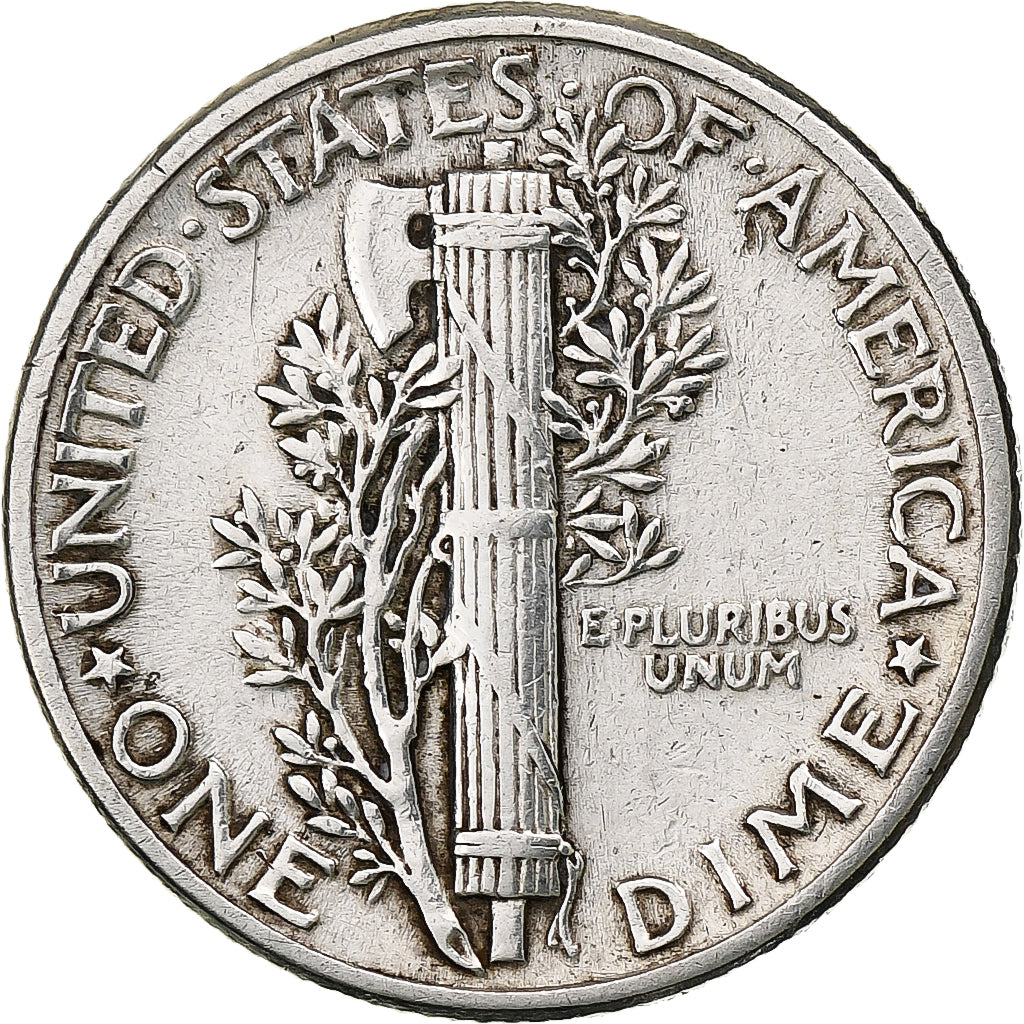 United States, Dime, Mercury, 1943, Philadelphia, Silver, EF(40-45)