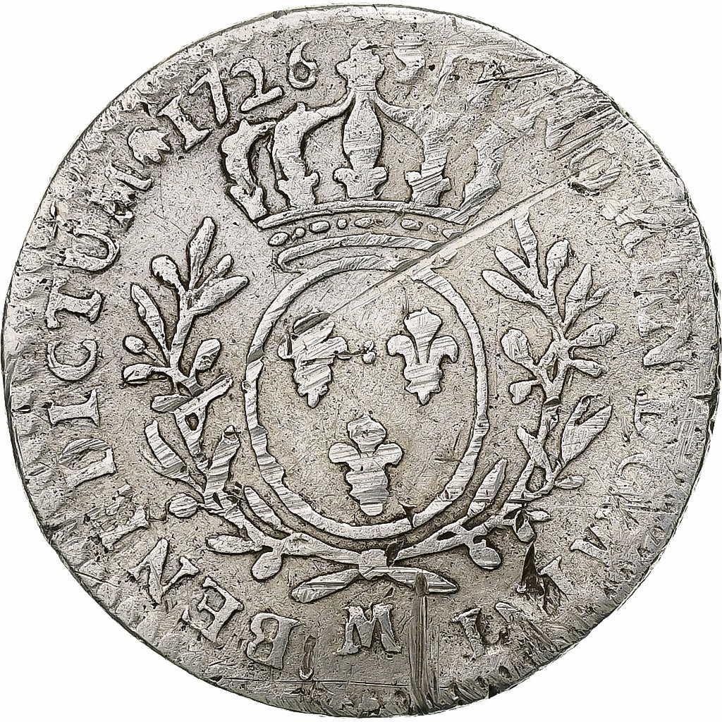 Frankrijk, Louis XV, 1/10 Écu aux branches d'olivier, 1726, Toulouse, Zilver
