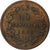 Italy, Vittorio Emanuele II, 10 Centesimi, 1866, Heaton, Copper, VF(20-25)