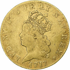 France, Louis XV, louis d'or de Noailles, 1717, Paris, Gold, VF(30-35)