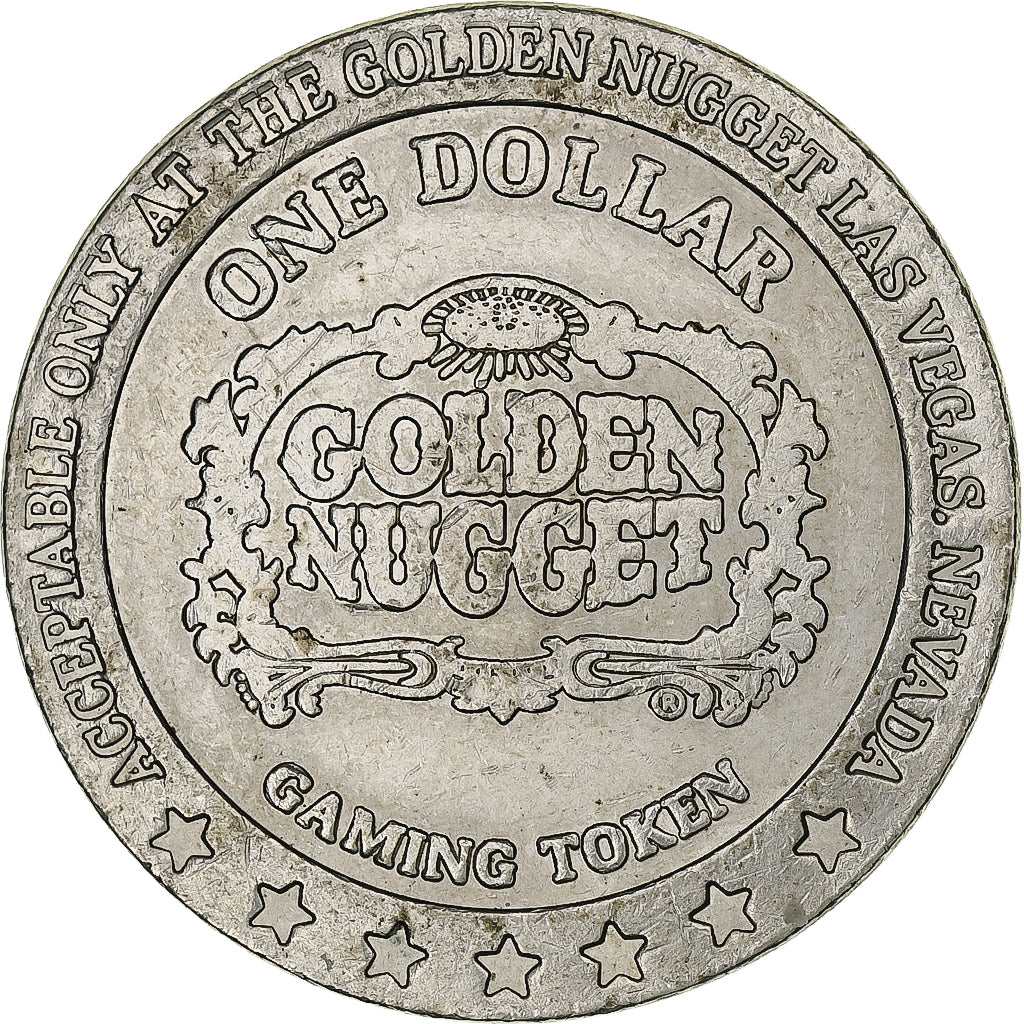 United States, Golden Nugget, Casino Token, EF(40-45), Copper-nickel