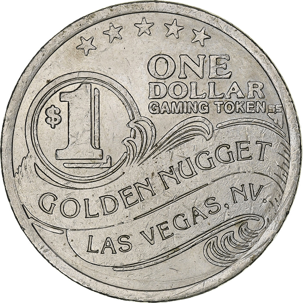 United States, Golden Nugget, Casino Token, EF(40-45), Copper-nickel