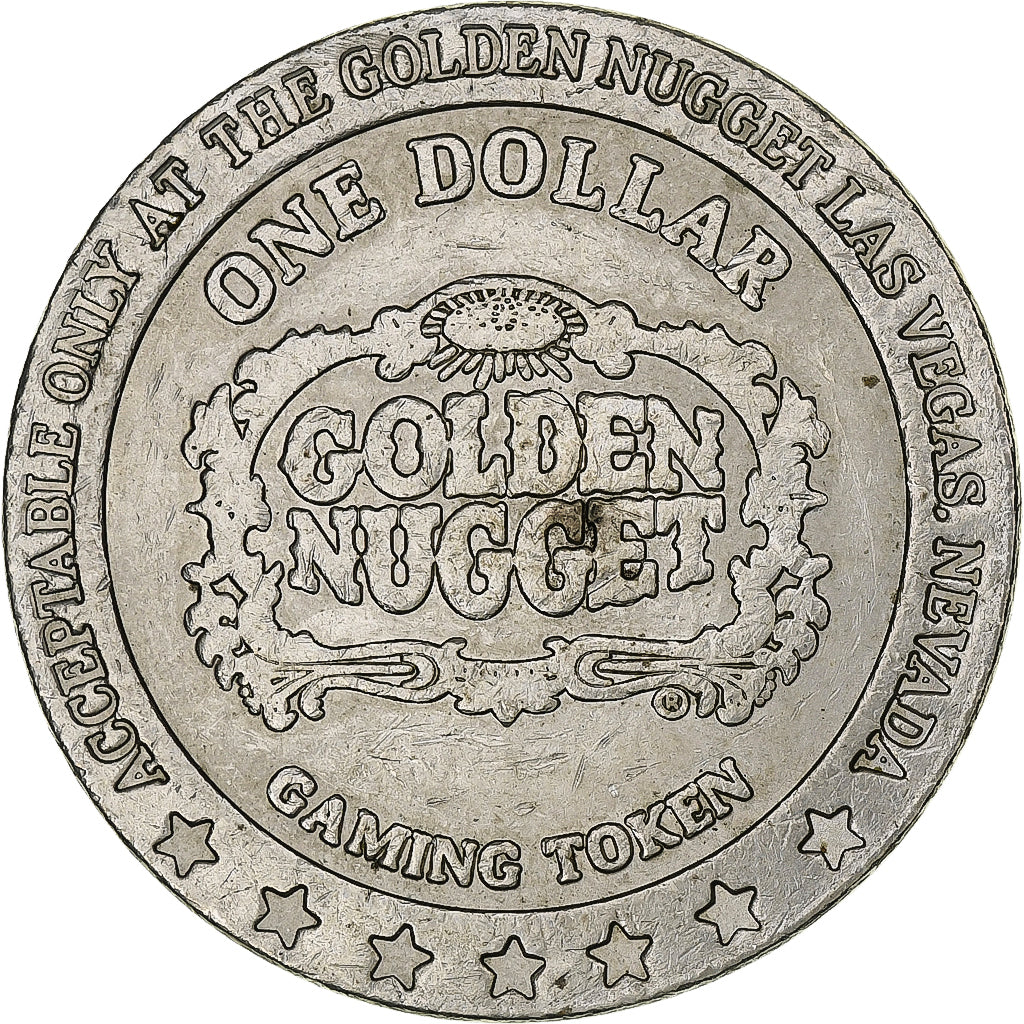 United States, Golden Nugget, Casino Token, EF(40-45), Copper-nickel