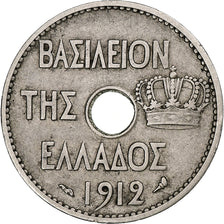 Greece, George I, 10 Lepta, 1912, Paris, Nickel, EF(40-45), KM:63