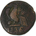 French India, Doudou, 1836, Pondicherry, Coq, Bronze, VF(30-35)