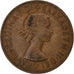 Grã-Bretanha, Elizabeth II, Penny, 1966, Bronze, AU(50-53)