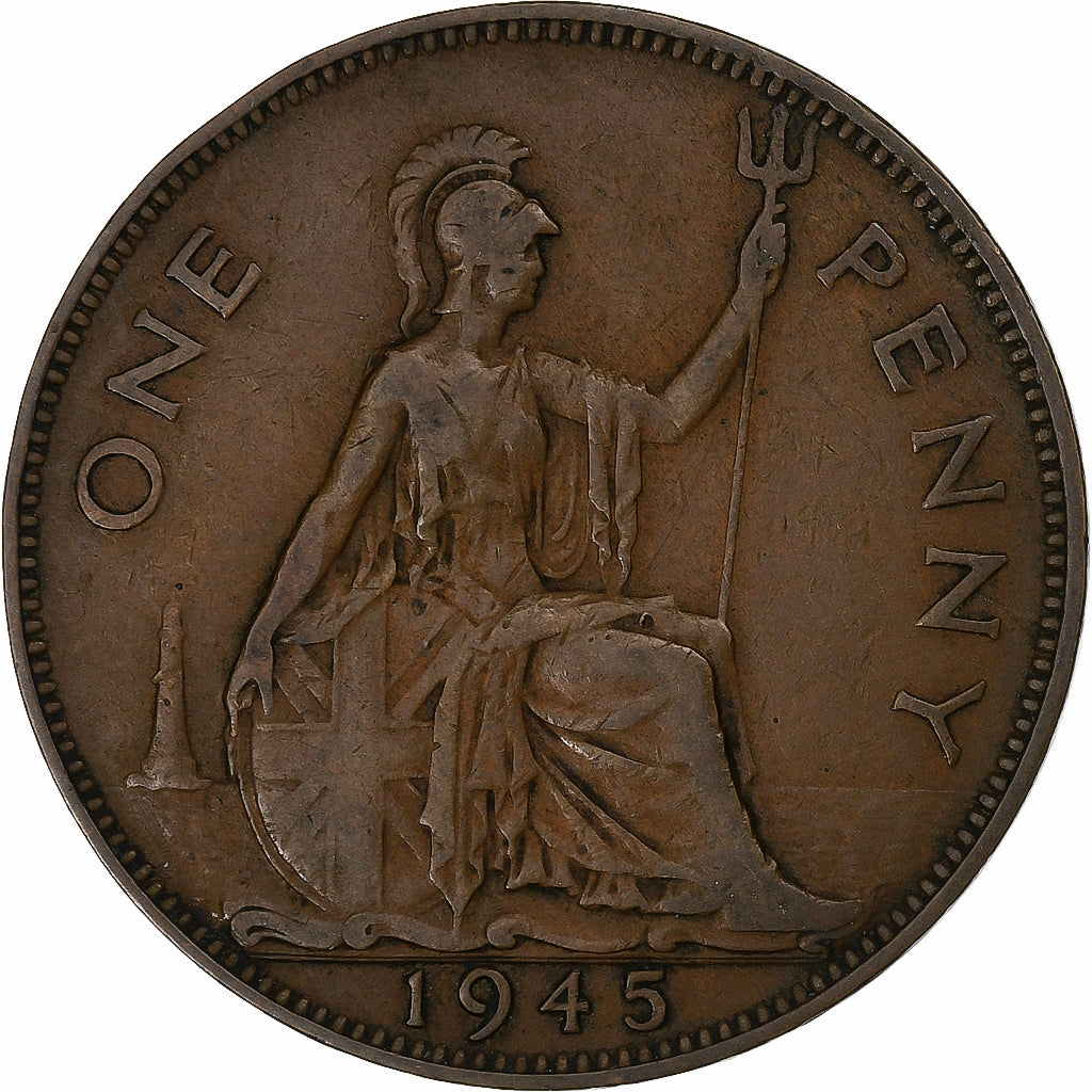 Great Britain, George VI, Penny, 1945, London, Bronze, VF(30-35)
