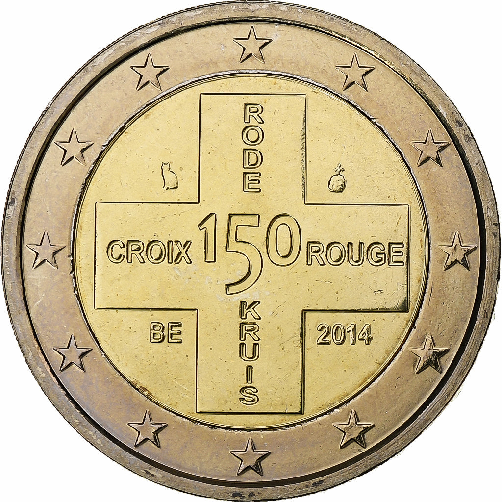 Belgium, 2 Euro, 150 ans de la Croix Rouge, 2014, Brussels, Bi-Metallic, MS(64)