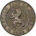 Bélgica, Leopold I, 10 Centimes, 1894, Brussels, Cobre-níquel, AU(55-58)