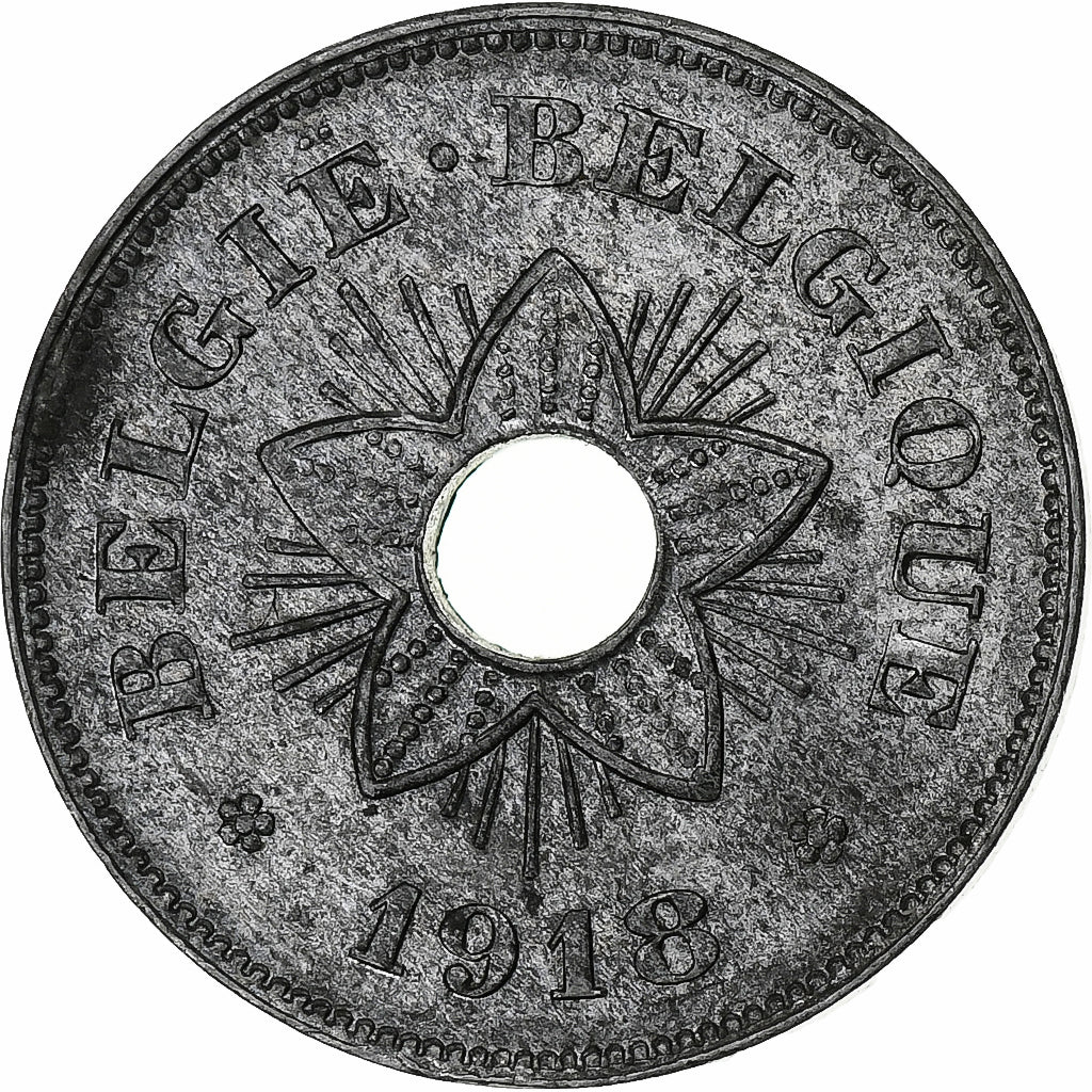 Belgium, Albert I, 50 Centimes, 1918, Brussels, Occupation, Zinc, AU(50-53)