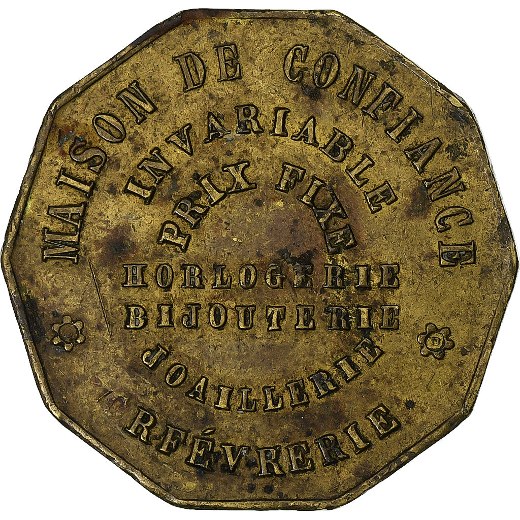 France, Token, Napoléon III, Horlogerie Bijouterie G. Detouche, n.d., Brass
