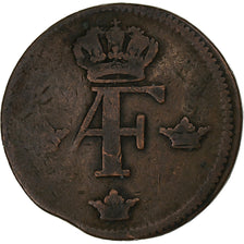 Suecia, Adolf Frederick, Ore, 1758, Bronce, BC+, KM:460