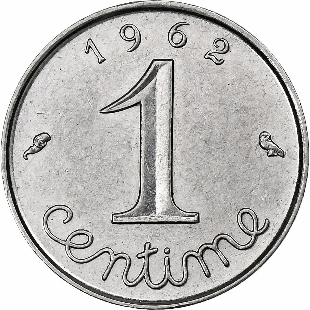 France, 1 Centime, Épi, 1962, Paris, Stainless Steel, MS(60-62), Gadoury:91