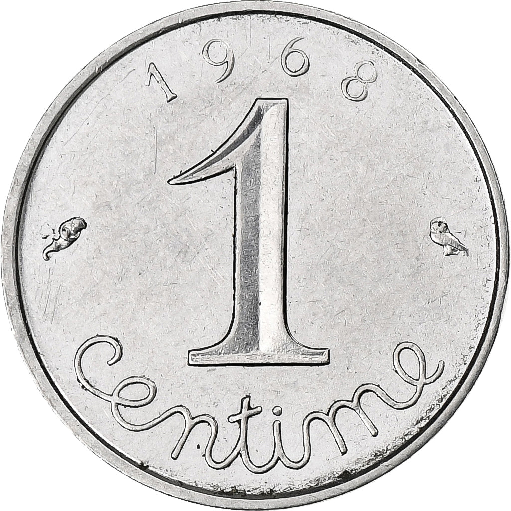 France, 1 Centime, Épi, 1968, Paris, Acier inoxydable, SUP+, Gadoury:91