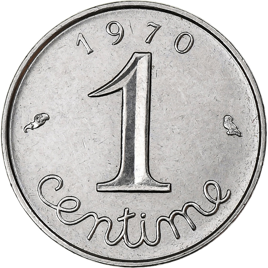 France, 1 Centime, Épi, 1970, Paris, Stainless Steel, MS(60-62), Gadoury:91