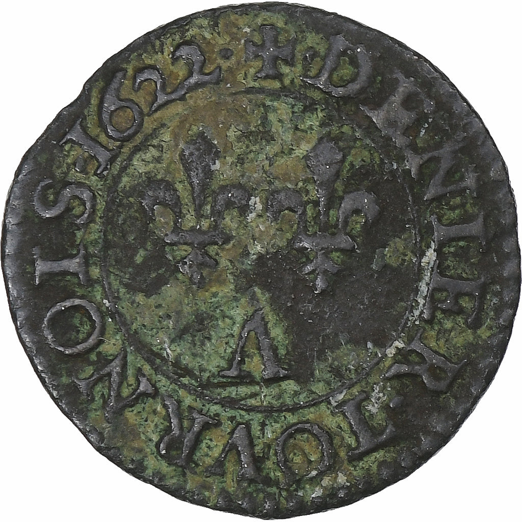France, Louis XIII, Denier Tournois, 1622, Paris, Copper, VF(30-35), CGKL:402