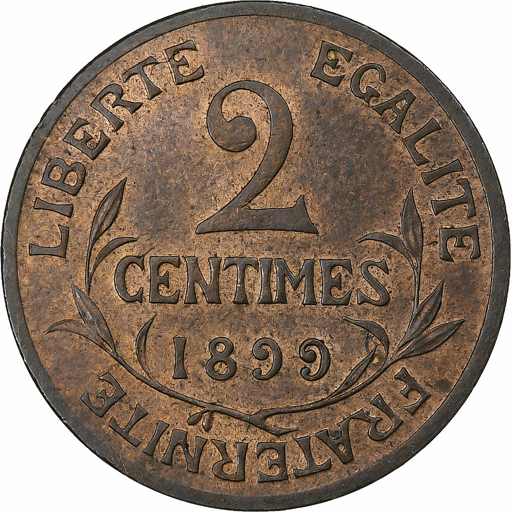 Frankrijk, 2 Centimes, Dupuis, 1899, Paris, Bronzen, PR, Gadoury:107, KM:841