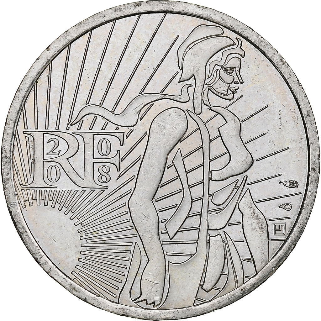 France, 5 Euro, Semeuse, 2008, MDP, Silver, MS(63)