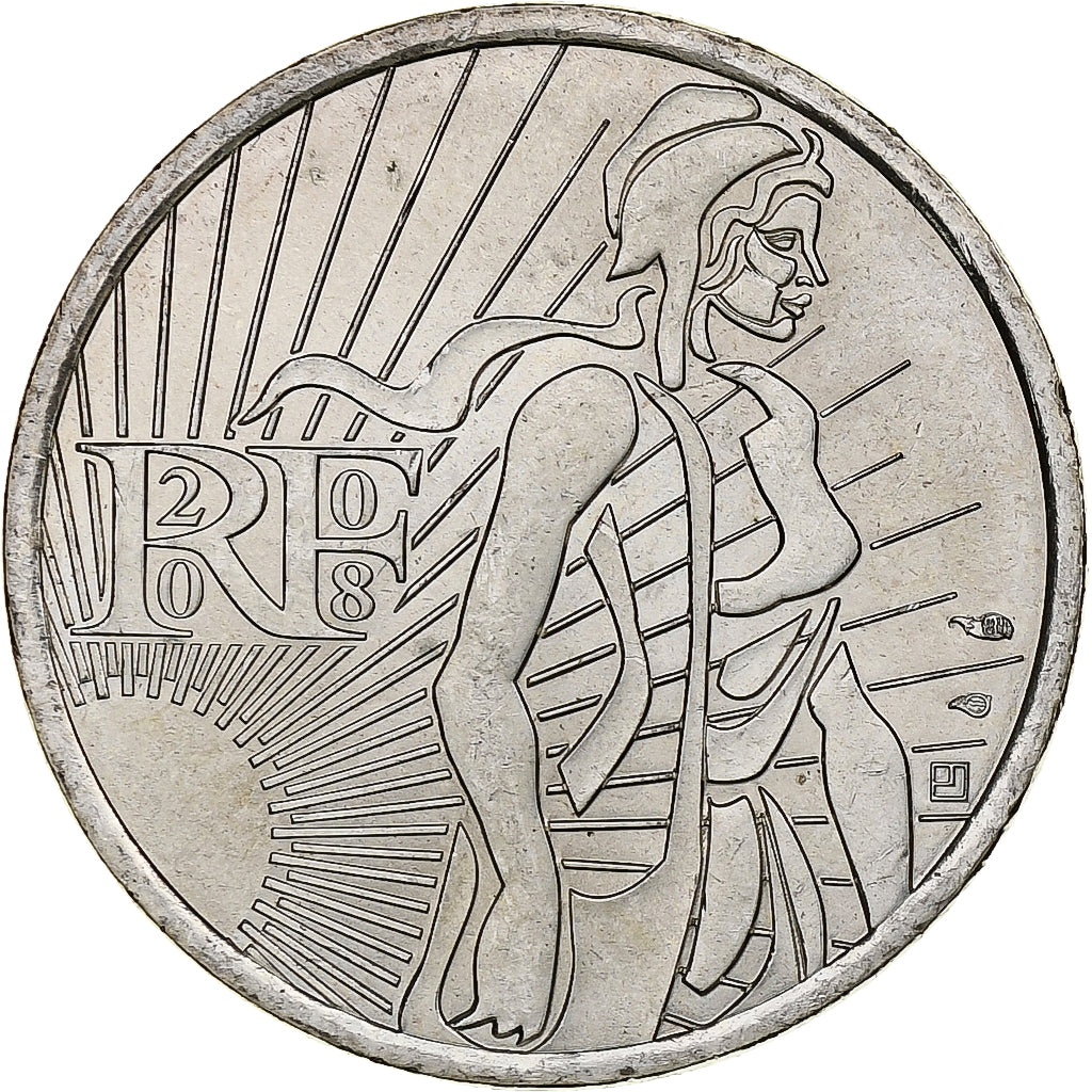 France, 5 Euro, Semeuse, 2008, MDP, Silver, MS(63)