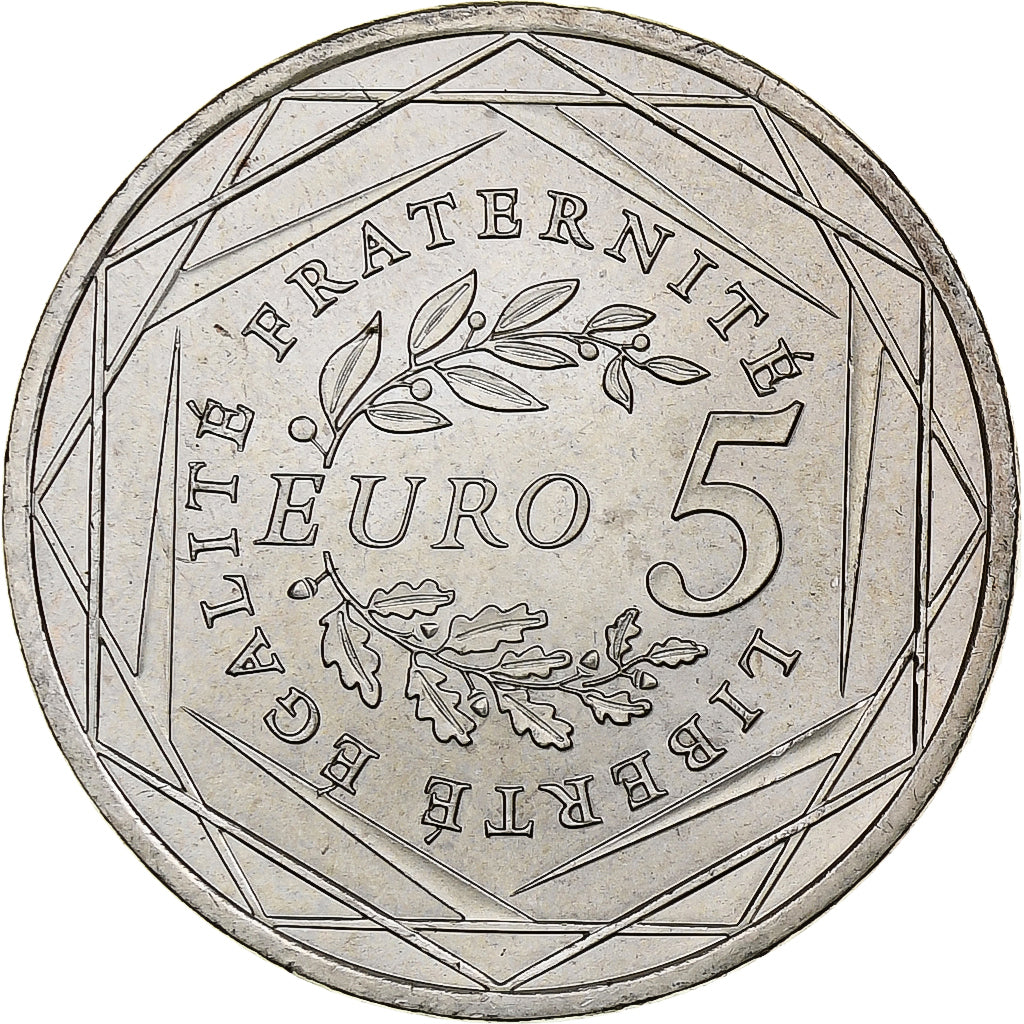 France, 5 Euro, Semeuse, 2008, MDP, Silver, MS(63)