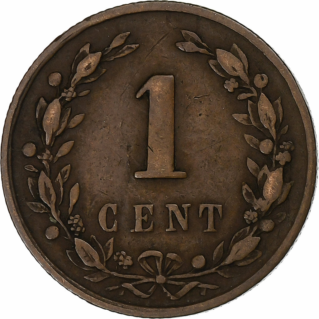 Holandia, William III, Cent, 1878, Utrecht, Brązowy, VF(30-35), KM:107.1