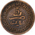 Marruecos, 'Abd al-Aziz, 5 Mazunas, 1903/AH1321, Bronce, MBC+, KM:16.3